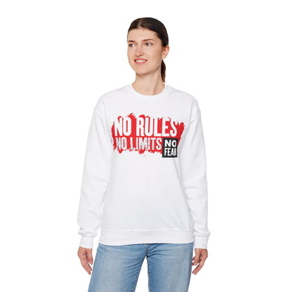 No Rules No Limits No Fear Crewneck Sweatshirt - Unisex Heavy Blend