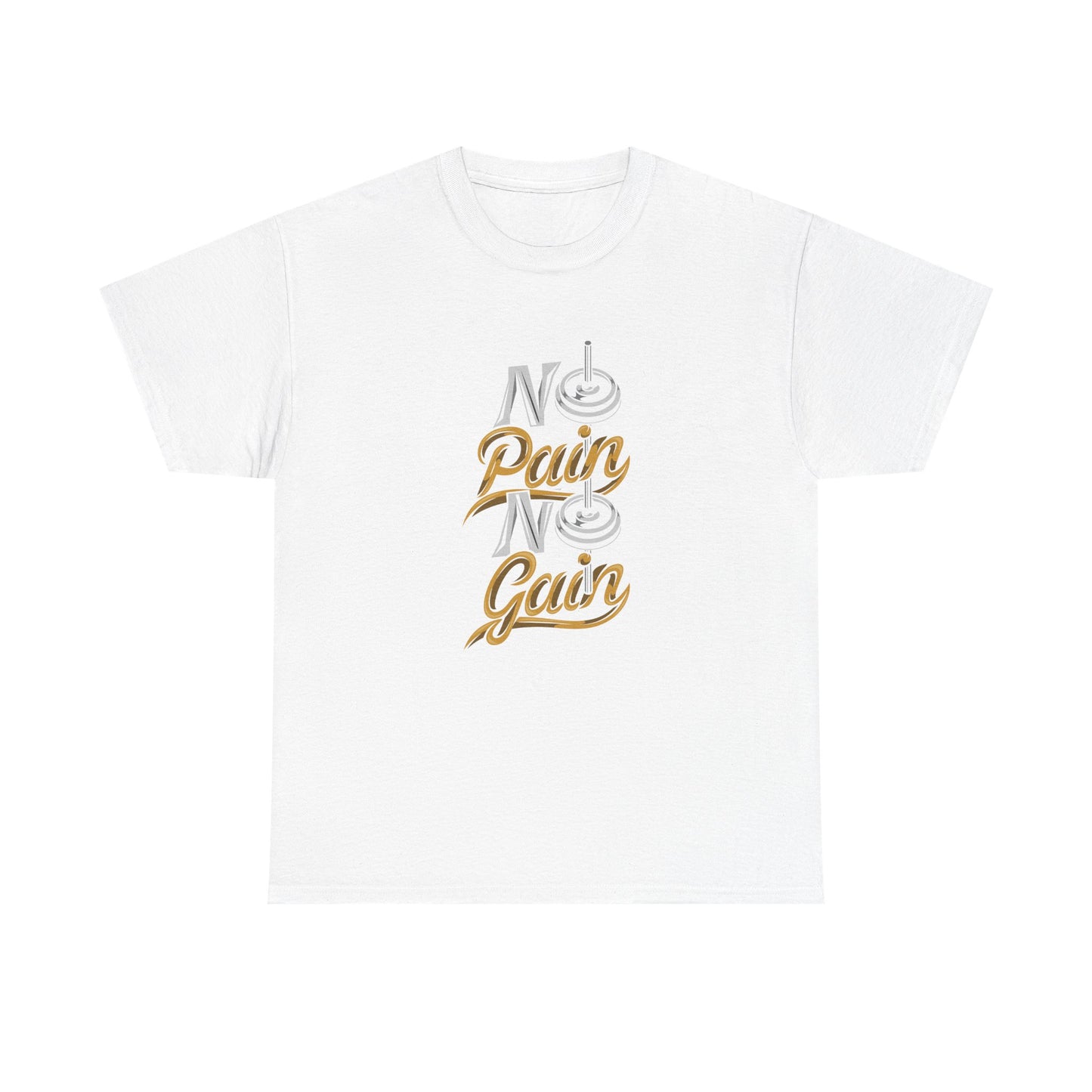 Motivational Workout Tee - 'No Pain No Gain' Unisex Heavy Cotton T-Shirt