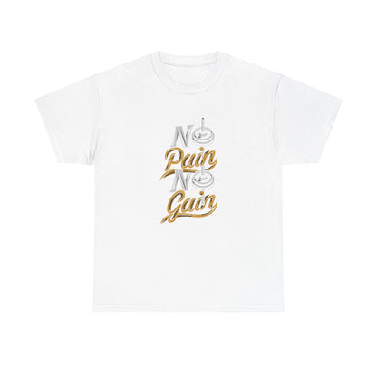 Motivational Workout Tee - 'No Pain No Gain' Unisex Heavy Cotton T-Shirt
