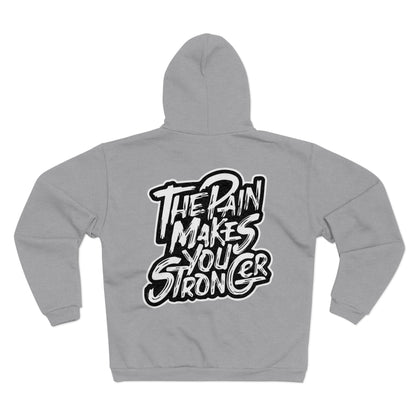 Unisex Hooded Zip Sweatshirt "The Rain Makes You Stronger" Inspirational Graphic Hoodies