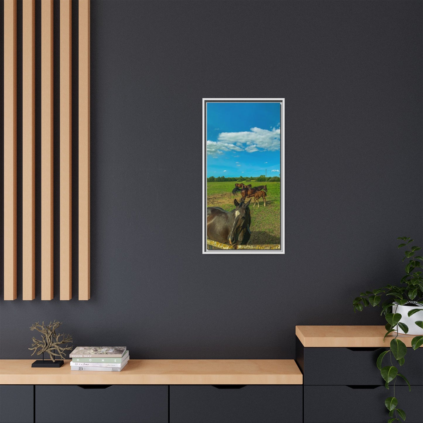 horses 2 Matte Canvas, Framed (Multi-color)