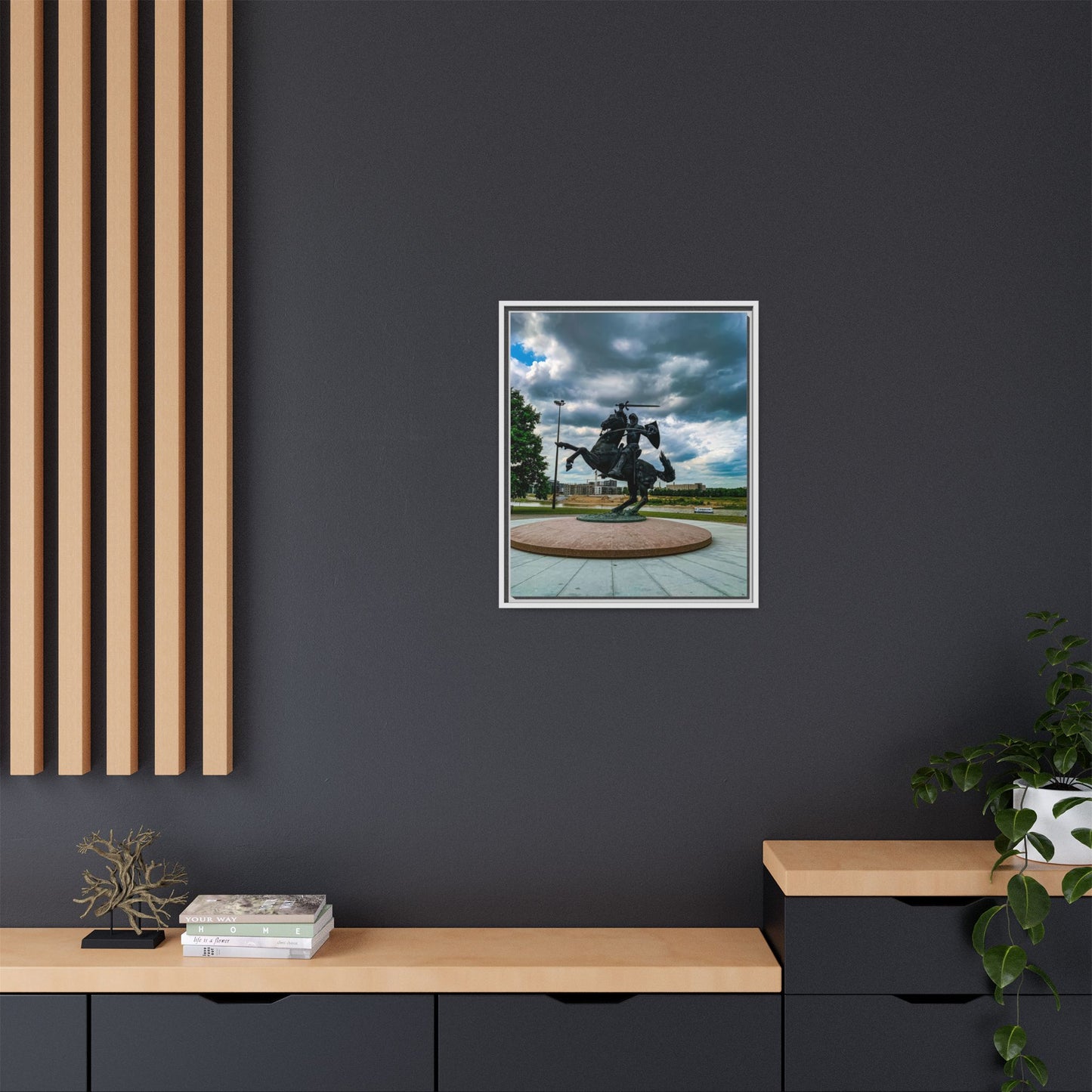 Kaunas Matte Canvas, Framed (Multi-color)
