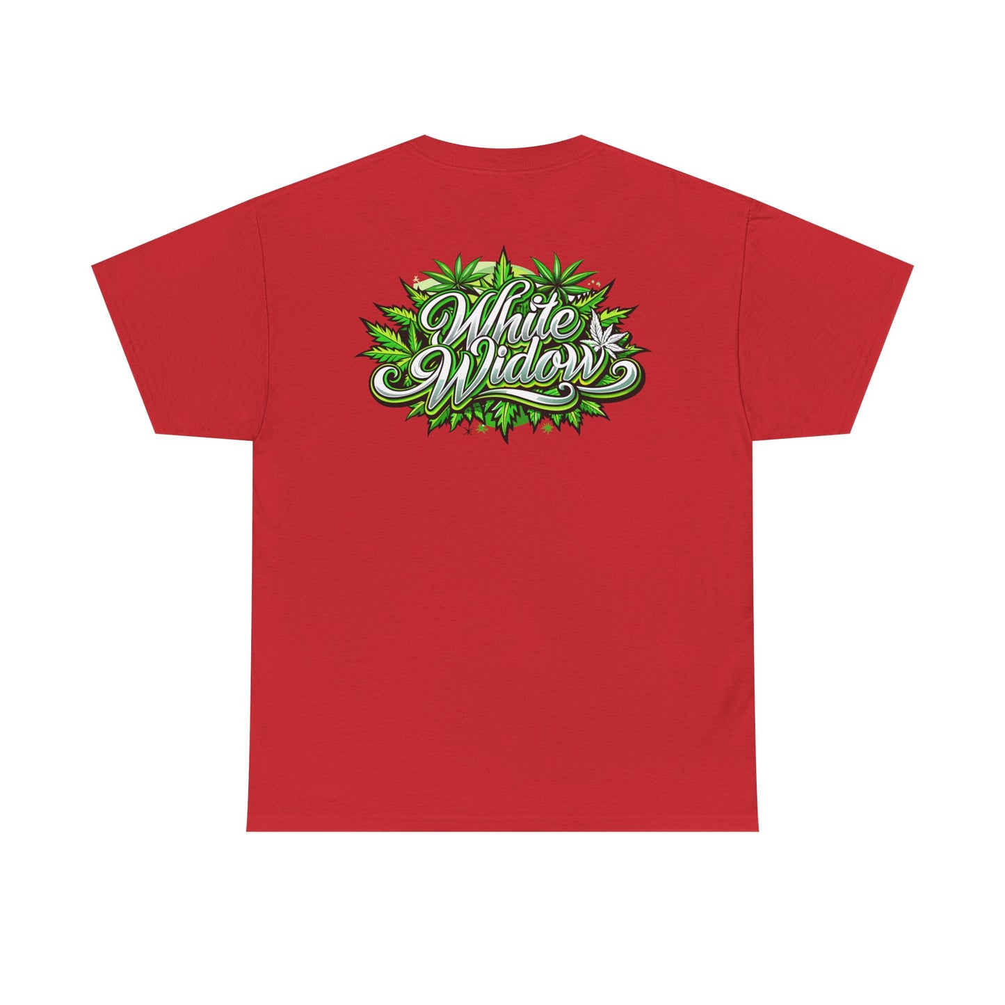 White Widow Graphic Tee — Cannabis Leaf Logo T-Shirt