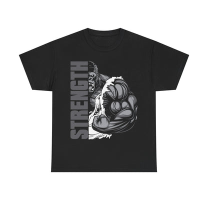 Strength Unisex Heavy Cotton Tee - Motivational Shirt for Fitness Enthusiasts Black