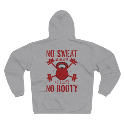 No Sweat Gym Hoodie - Unisex Zip Sweatshirt for Fitness Lovers