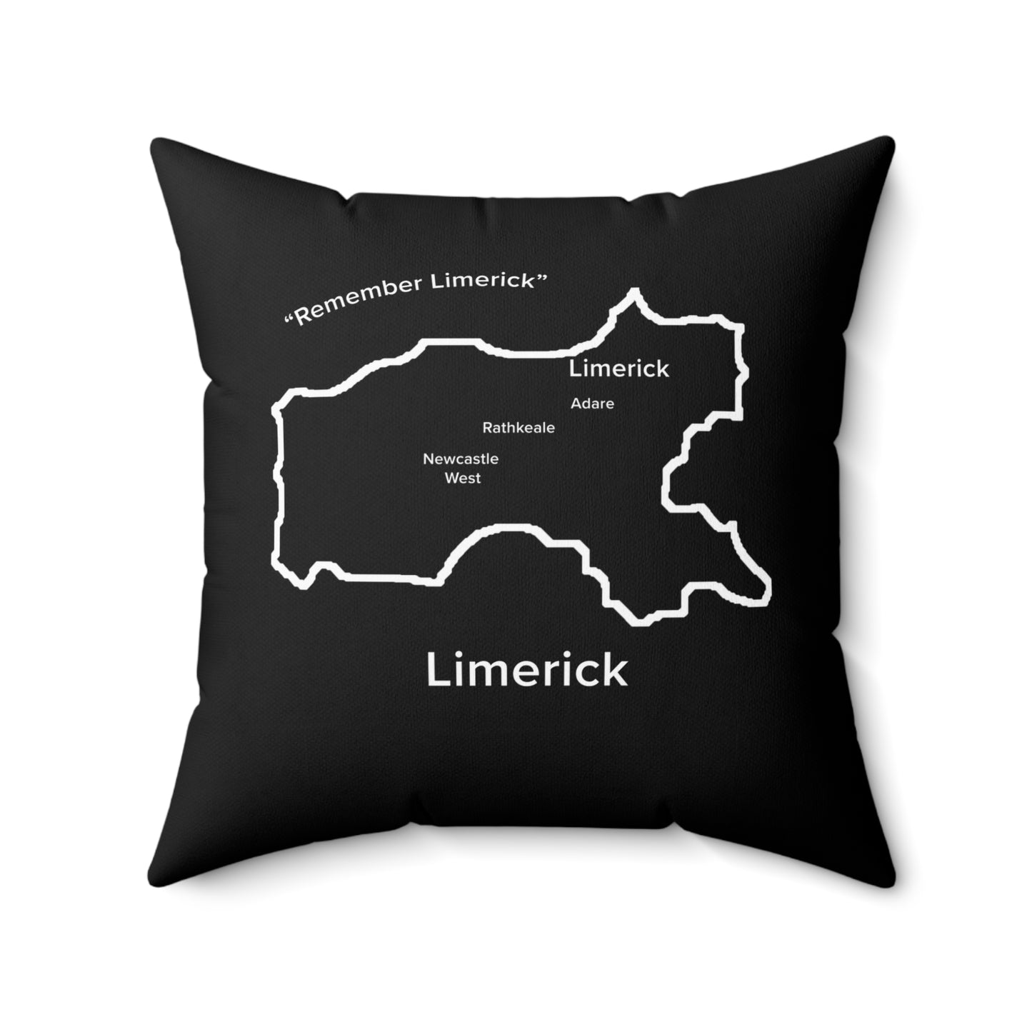 Limerick Spun Polyester Square Pillow Black Edition 4 Sizes