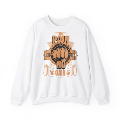 No Pain No Gain Crewneck Sweatshirt - Motivational Fitness Apparel