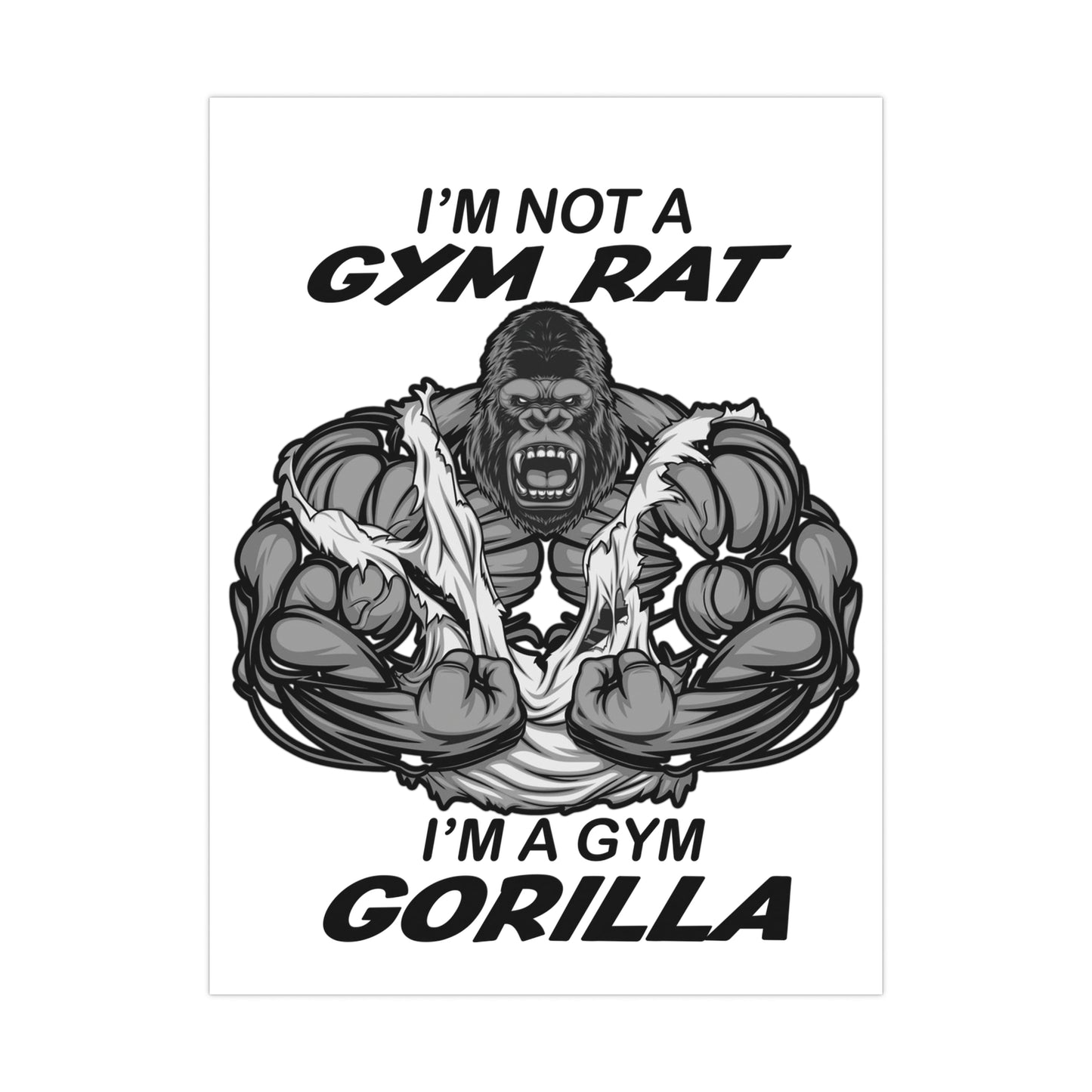 Funny Gym Gorilla Matte Posters