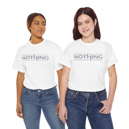 Inspirational Unisex Heavy Cotton Tee - 'Impossible is Nothing'
