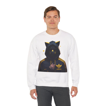 Graphic Unisex Heavy Blend™ Crewneck Sweatshirt - Cat Ears and Cool Vibes