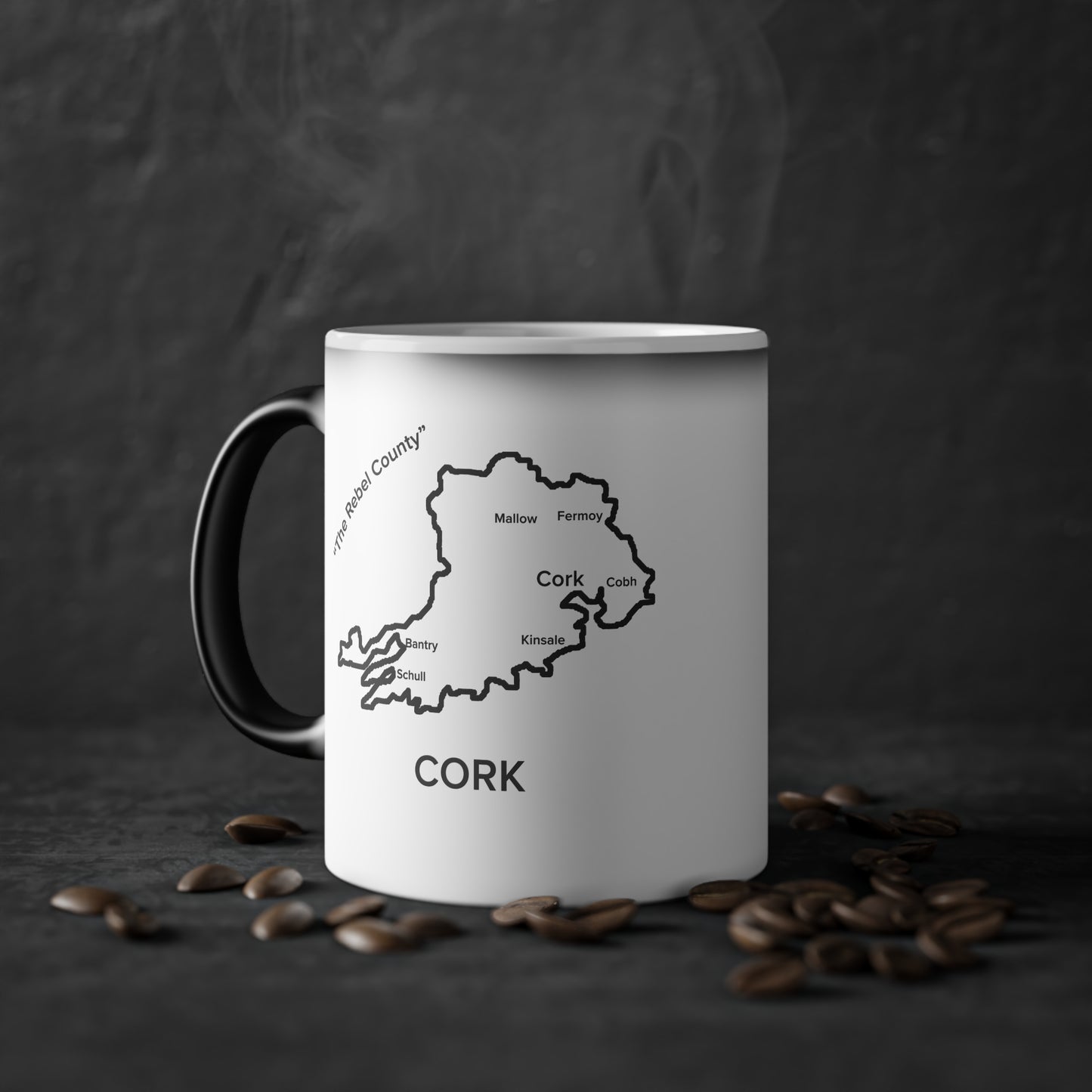 Cork Magic Mug: Color - Changing Coffee Cup with Artistic Map Design