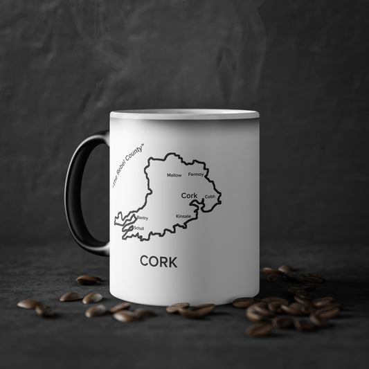 Cork Magic Mug: Color - Changing Coffee Cup with Artistic Map Design