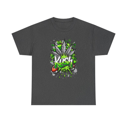 Kush Graffiti T-Shirt — Green Cannabis Leaf Street Art Tee