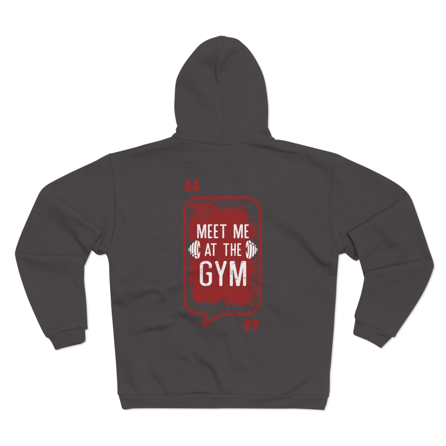 Motivational Unisex Hooded Zip Sweatshirt - "Meet Me at the Gym"