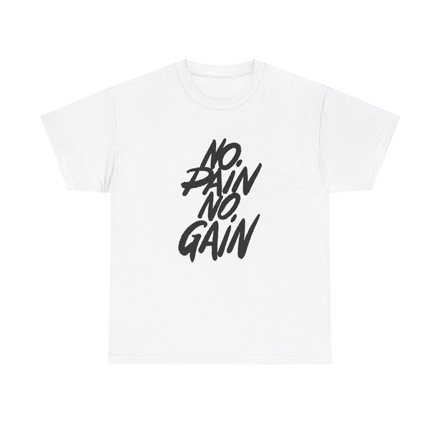 Motivational Fitness Tee - Unisex Heavy Cotton Shirt "No Pain No Gain"