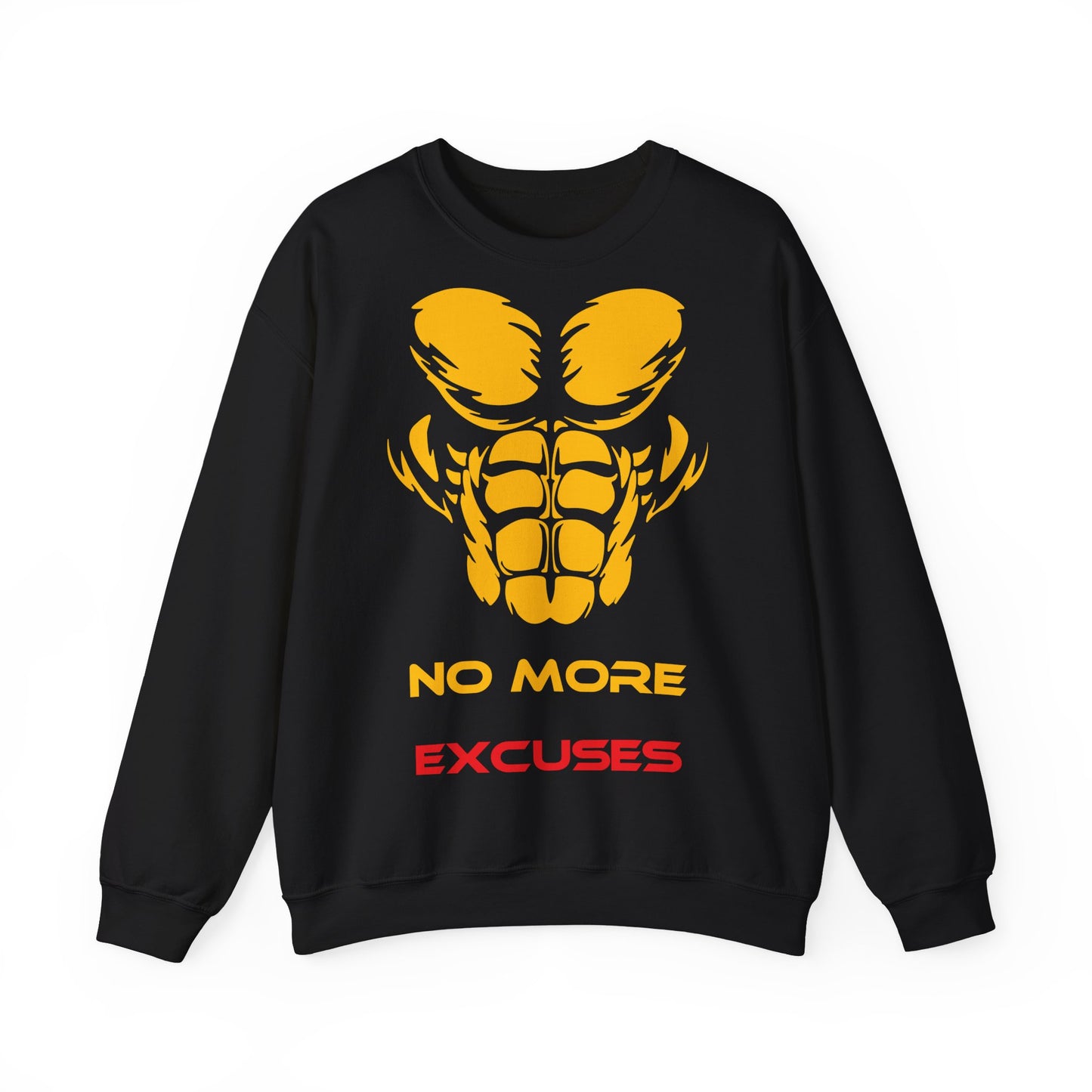 No More Excuses Motivational Unisex Heavy Blend™ Crewneck Sweatshirt Black