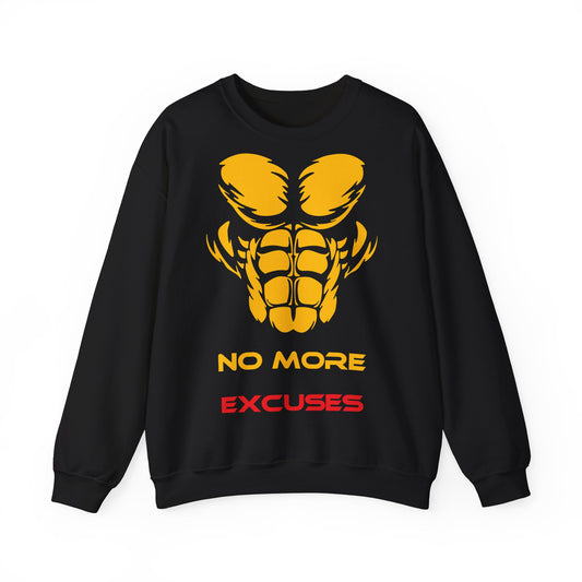 No More Excuses Motivational Unisex Heavy Blend™ Crewneck Sweatshirt Black