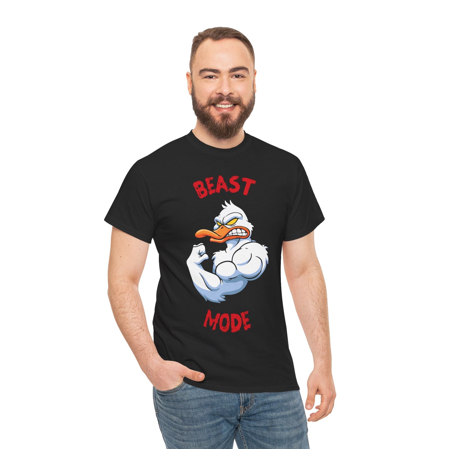 Beast Mode Unisex Heavy Cotton Tee - Funny Workout Shirt Black