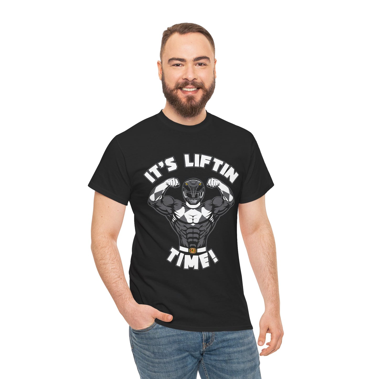 It's Liftin' Time Unisex Heavy Cotton Tee - Motivational Gym Shirt for Fitness Enthusiasts Black