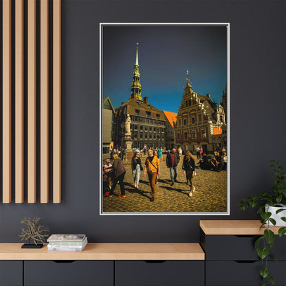 Riga Old Town Matte Canvas, Framed (Multi-color)