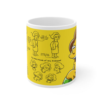 Mrs. Krabappel Moods Ceramic Coffee Cup - Fun 11oz & 15oz Mugs for Teachers and Fans