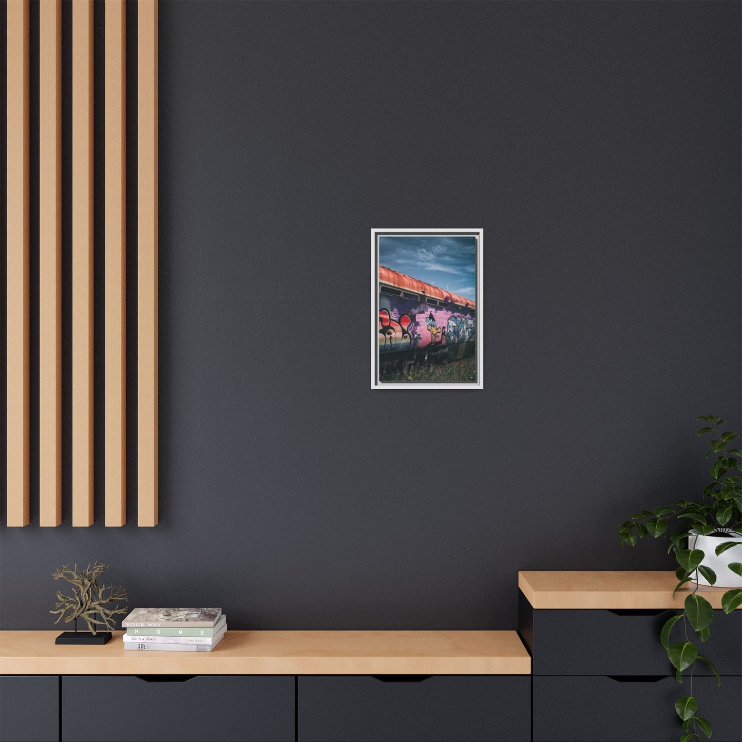Night Train Matte Canvas, Framed (Multi-color)