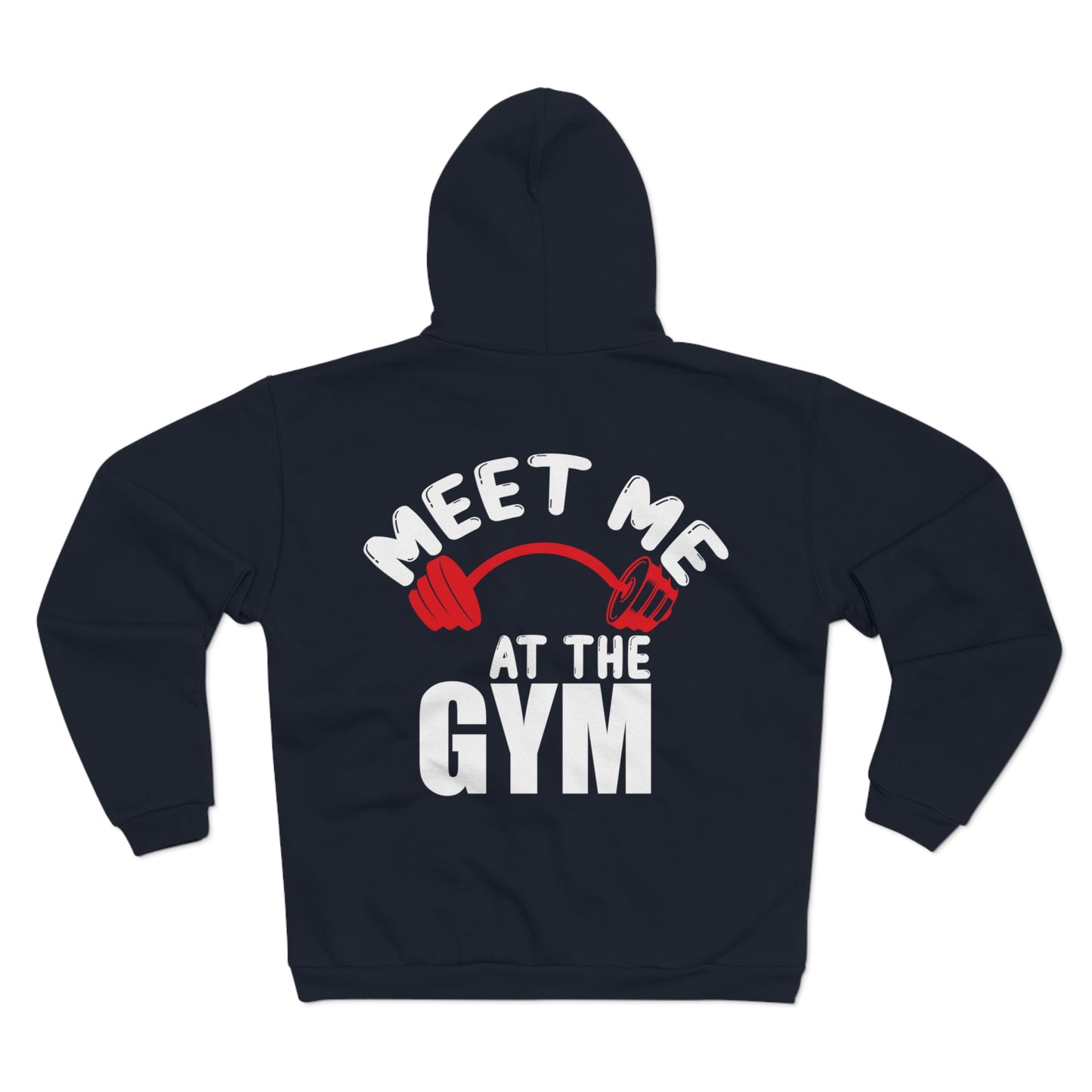 Unisex Gym Motivation Zip Hoodie - 'Meet Me at the Gym'