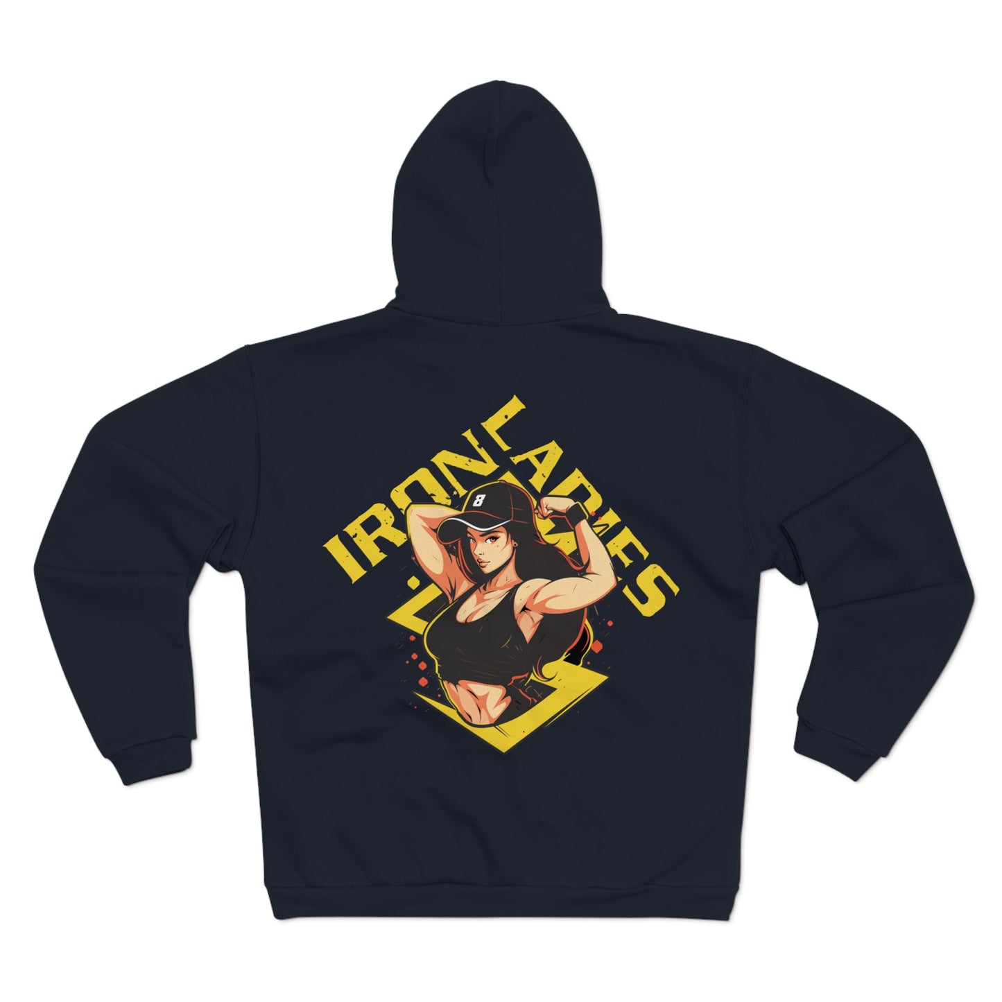 Unisex Hooded Zip Sweatshirt - Iron Ladies Inspirational Design for Fitness Enthusiasts