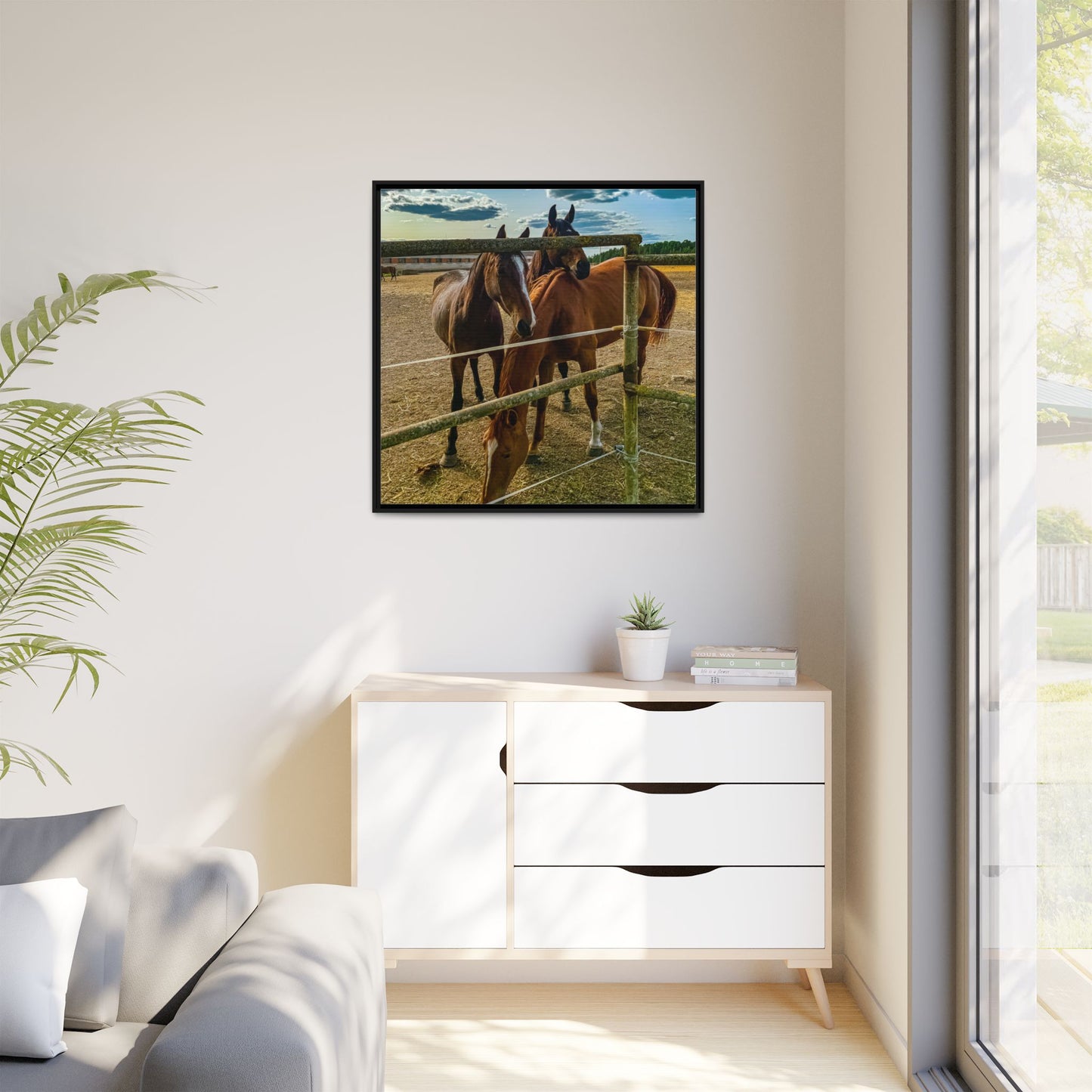 Horses Matte Canvas, Framed (Multi-color)