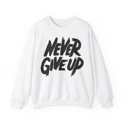 Motivational Crewneck Sweatshirt - "Never Give Up"