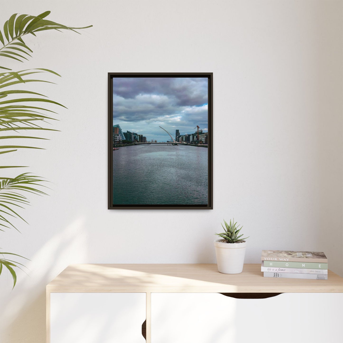 Samuel Beckett Bridge Matte Canvas, Framed (Multi-color)