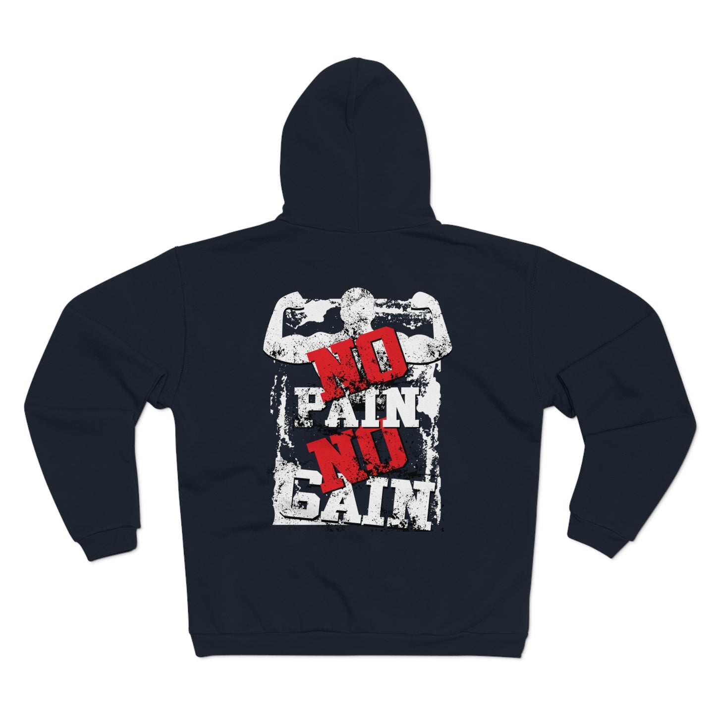No Pain No Gain Unisex Hooded Zip Sweatshirt - Perfect for Gym Enthusiasts