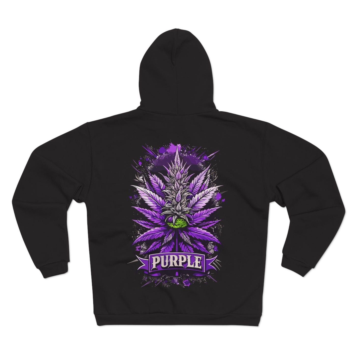 Purple Cannabis Bud Zip Hoodie — Bold Psychedelic Marijuana Graphic Zip