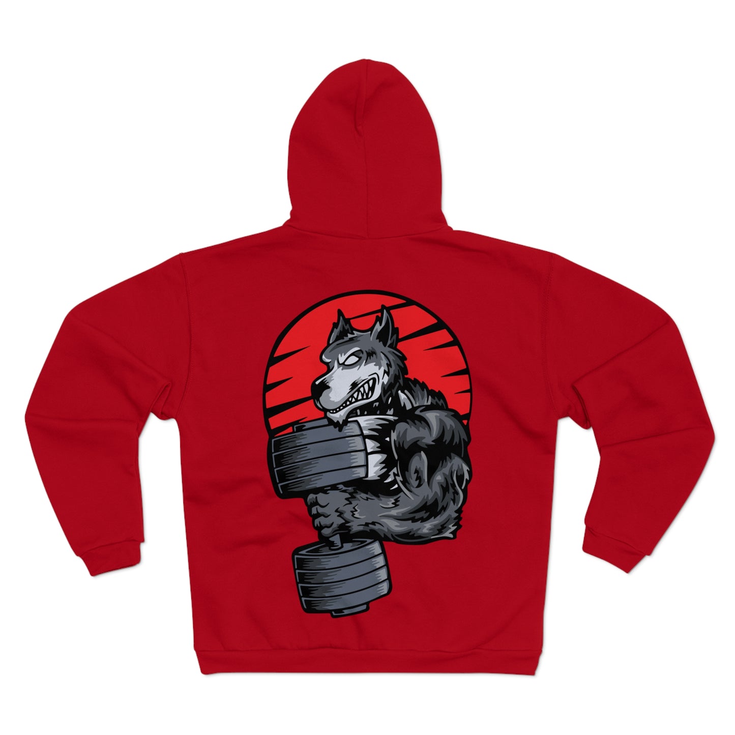 Gym Wolf Unisex Hooded Zip Sweatshirt - Bold Fitness Graphic Hoodie