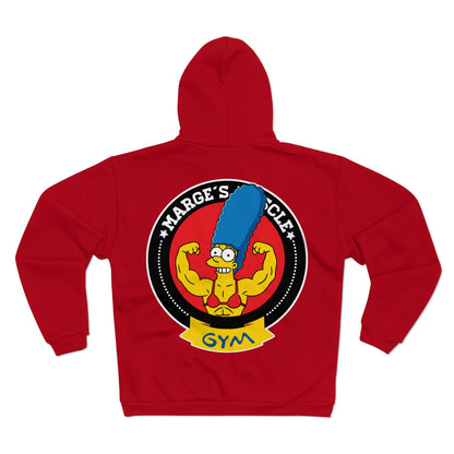 Marge's Muscle Gym Unisex Hooded Zip Sweatshirt - Funny Sweatshirt for Fitness Enthusiasts