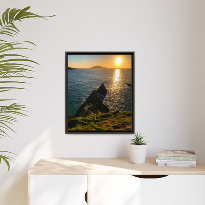 Dunquin Pier Sunset 2 Matte Canvas, Framed (Multi-color)