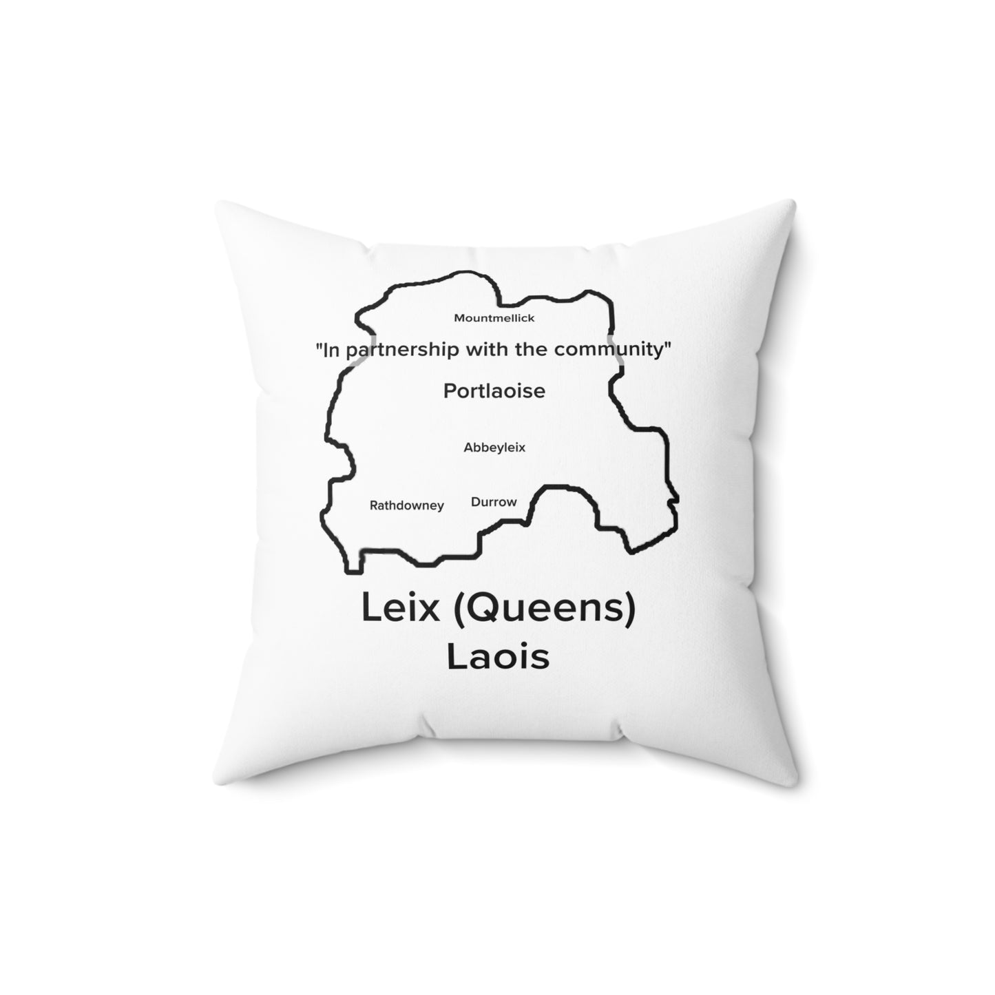 Laois Spun Polyester Square Pillow White Edition 2 Sizes