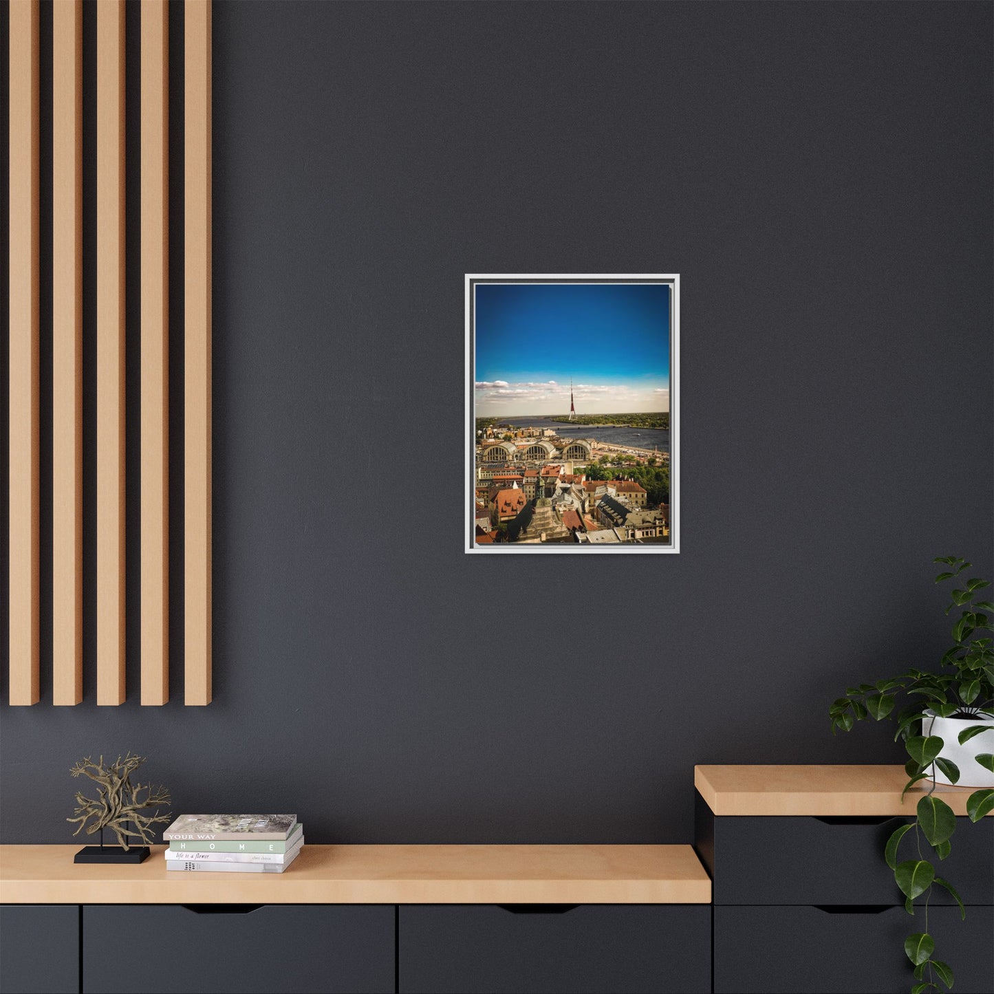 Riga TV Tower Matte Canvas, Framed (Multi-color)