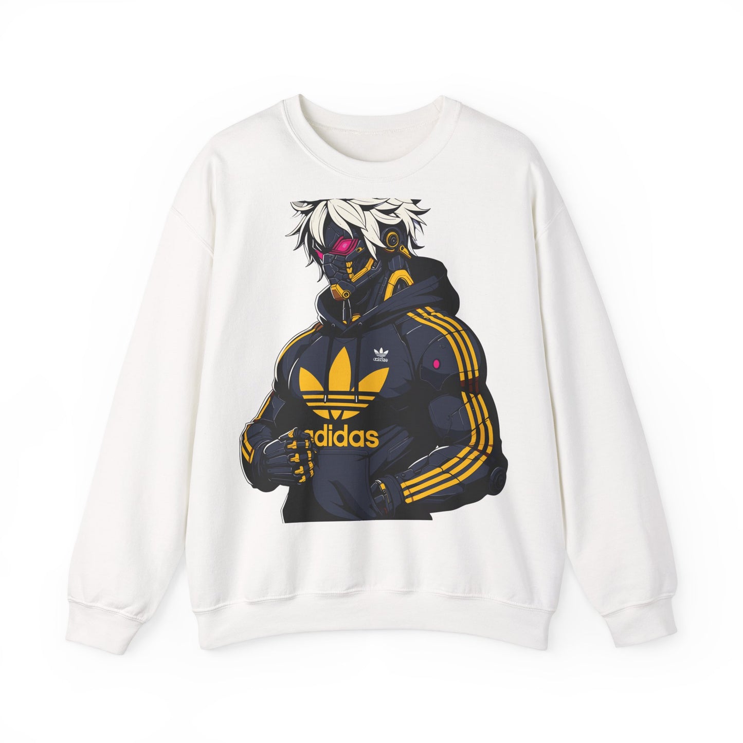Cyberpunk Style Unisex Crewneck Sweatshirt with Graphic Design