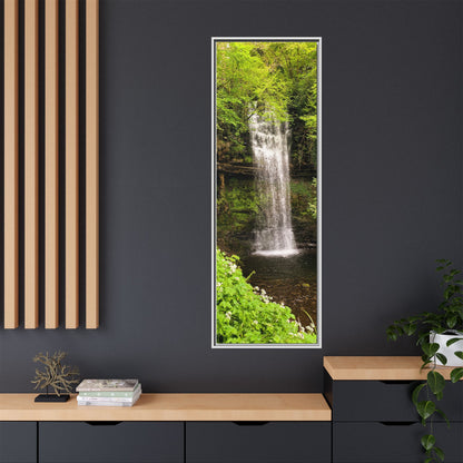 Glacer Waterfall Matte Canvas, Framed (Multi-color)