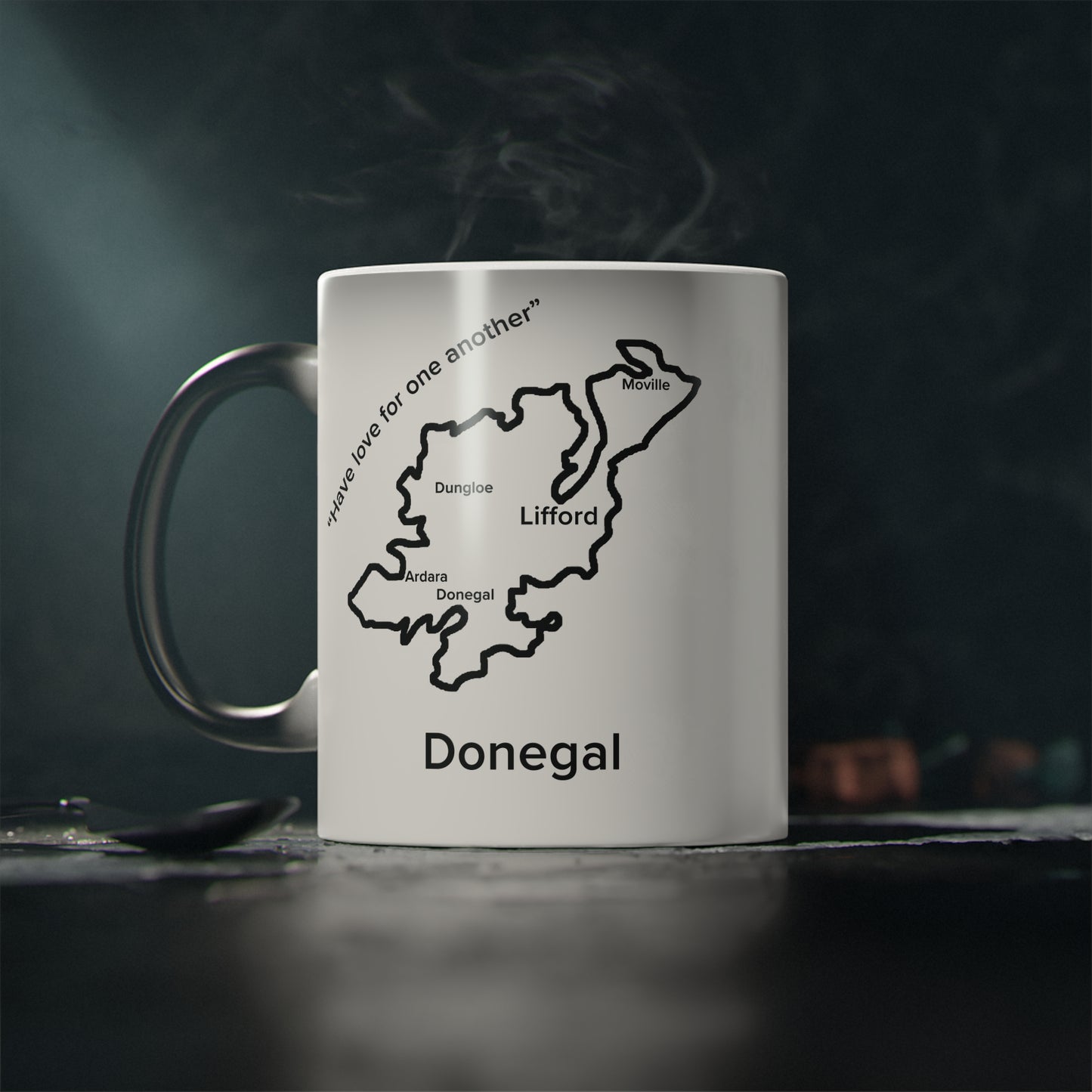 Donegal Magic Mug: Color - Changing Coffee Cup with Artistic Map Design