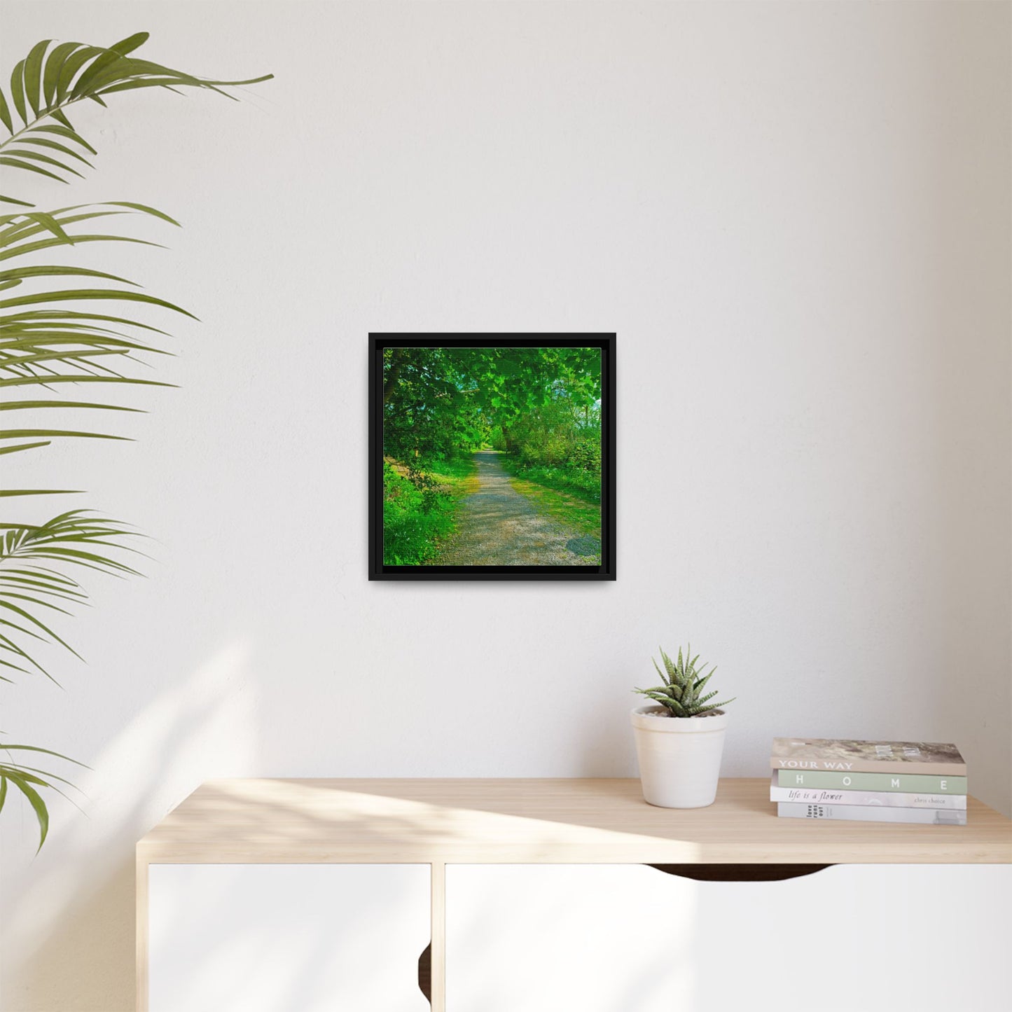 Listowel River Walk Matte Canvas, Framed (Multi-color)