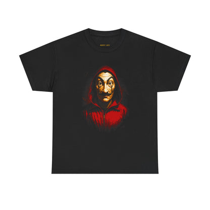 Masked Heist Graphic Tee — Red Hood Salvador Face T-Shirt