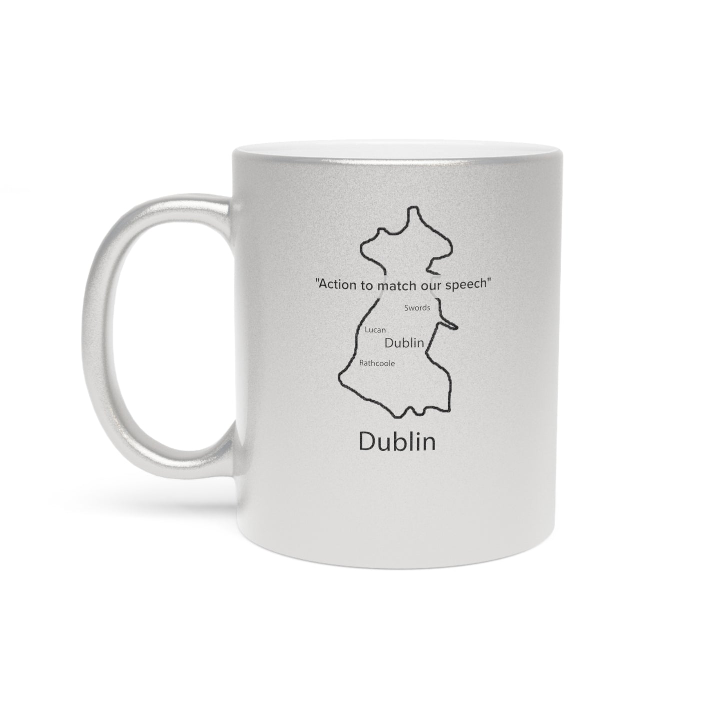 Dublin County Metallic Colour Mug - Silver/Gold - Perfect Gift for Coffee Lovers