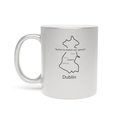 Dublin County Metallic Colour Mug - Silver/Gold - Perfect Gift for Coffee Lovers
