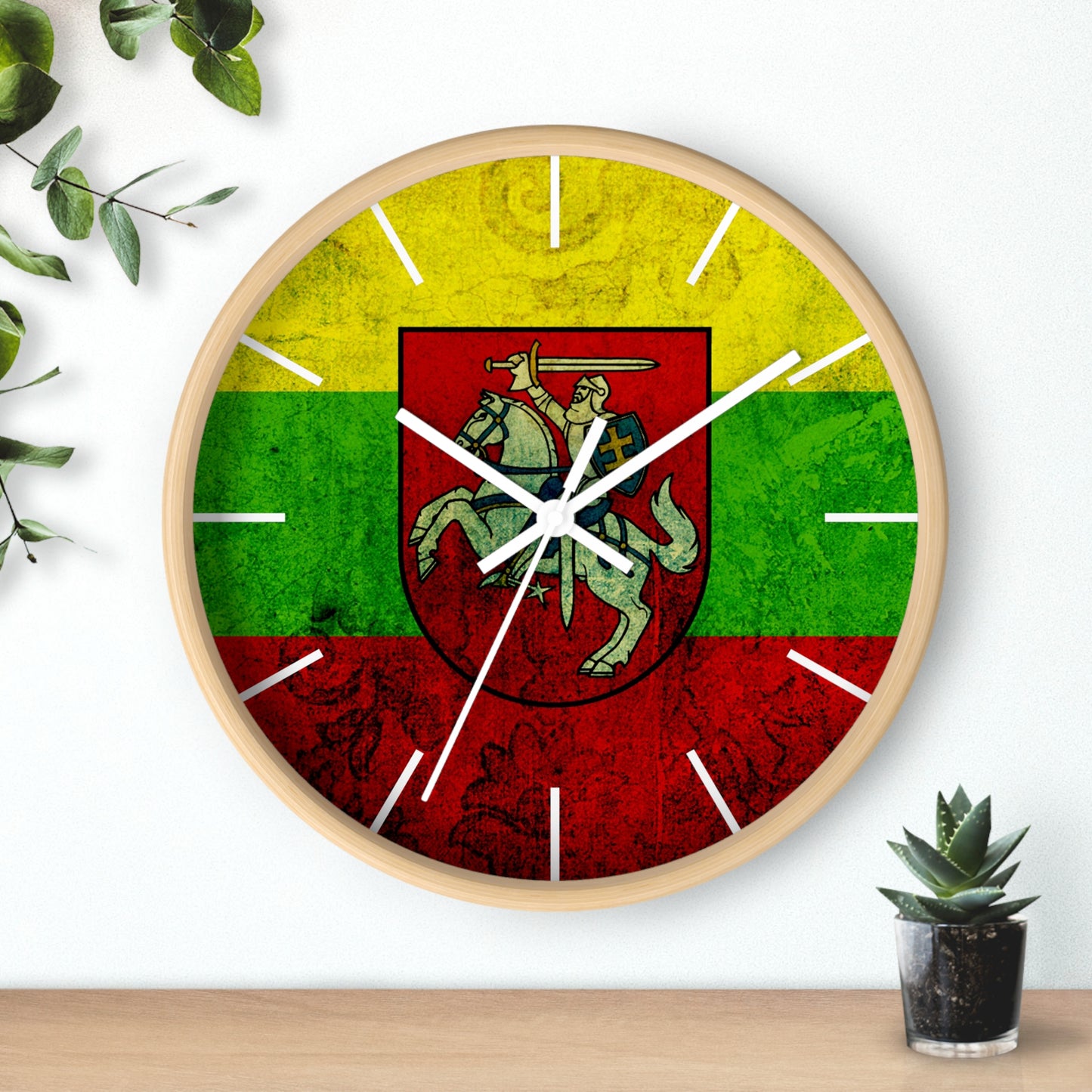 Lithuanian Heritage Wall Clock - Vintage Flag Design