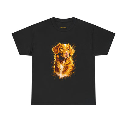 Golden Retriever Portrait T-Shirt — Vintage Painted Dog Tee
