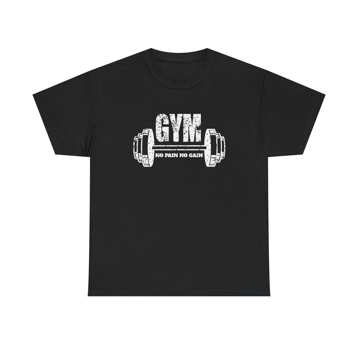 Gym Motivation Unisex Heavy Cotton Tee - No Pain No Gain Design