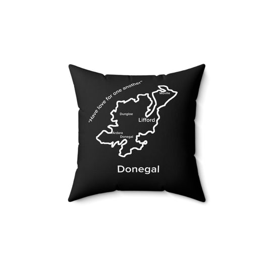 Donegal Spun Polyester Square Pillow Black Edition 2 Sizes