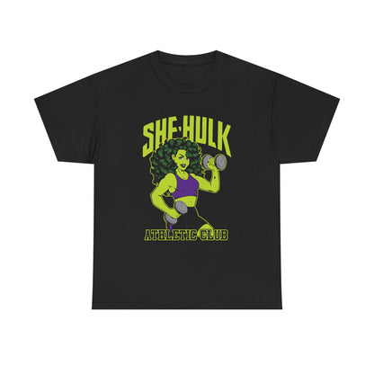 She-Hulk Athletic Club Unisex Heavy Cotton Tee - Empowering Fitness T-Shirt for Superhero Fans Black